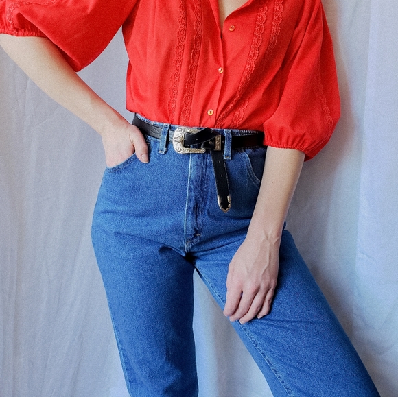 Ultra high waisted vintage Lee denim jeans straigh